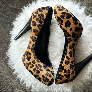 BCBGeneration Brown and Black Heels Leopard Print